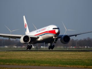中国货运航空公司，波音777，飞机，飞机，着陆，机场，运输，航空