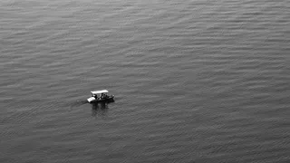 船、湖、河、海、涟漪、漂浮、水、高角度视图