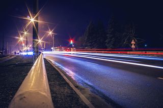城市，热点，道路，反射，间隙，镜子，夜晚，摘录