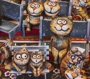 猫、集市、粘土、玩具、创意、礼品、待售、艺术和工艺