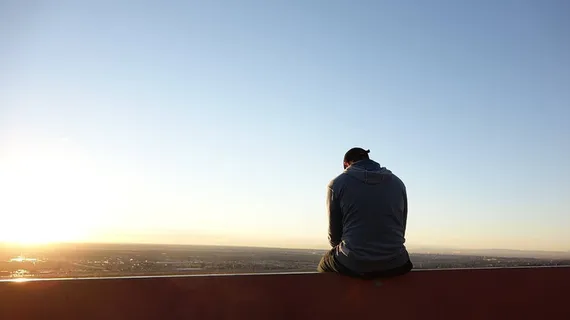 人，坐，轨道，日出，日落，莫，风景，阳光，日出