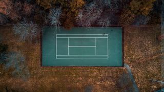 网球场平面摄影