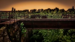 煤炭、煤仓、葡萄酒、植物、自然、树木、天空、土地