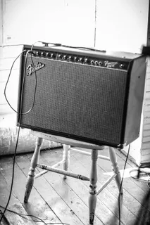 放大器, 挡泥板, 吉他, 电动, 黑与白, 黑色, 白色, b and w