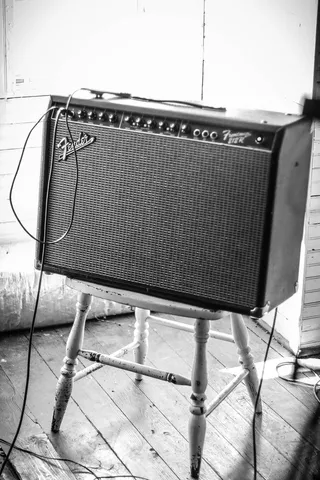 放大器, 挡泥板, 吉他, 电动, 黑与白, 黑色, 白色, b and w