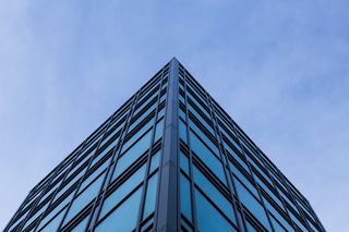 幕墙建筑，白天，低，角度，摄影，幕墙，墙，建筑