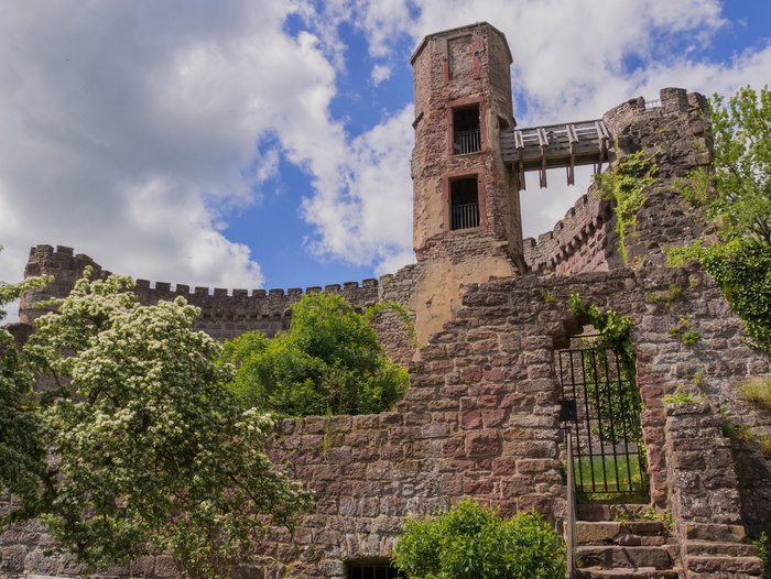 棕色，混凝土，废弃，房屋，burgruine，废墟，堡垒，砖石