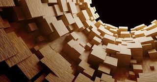 棕色，砖墙摄影，立方体，木头，管子，物体，隧道，光线