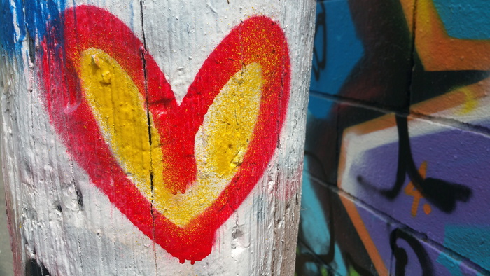 红, heart graffiti, wall, Heart, Graffiti, Paint, Urban Art, Pole