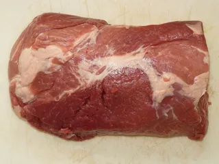 生的、白的、表面的、油炸的、猪肉、脖子、牛排、肉
