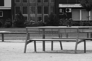 长椅、座椅、放松、休息场所、黑白、空、建筑外观、建筑