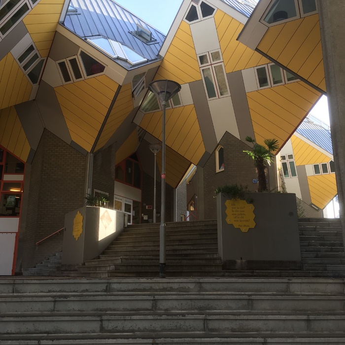 鹿特丹，立方体，建筑，建筑结构，建筑外观，建筑，楼梯，台阶和楼梯