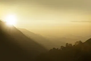 背光，美丽，黎明，黄昏，黄昏，雾，雾，金色的太阳