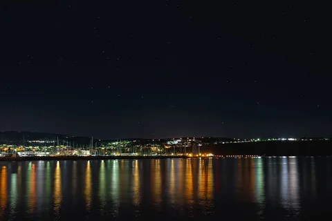 斯洛文尼亚伊佐拉码头的夜空 斯洛文尼亚伊佐拉码头的夜空