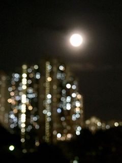 香港, 光, 夜, 月亮, 梦幻般的梦想, 散景, 建设, 照亮