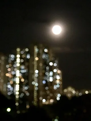 香港, 光, 夜, 月亮, 梦幻般的梦想, 散景, 建设, 照亮