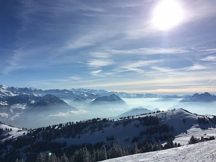 寒冷，风景，山脉，山脉，自然，雪，树木，冬天
