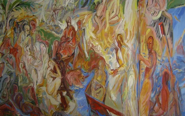 墙，壁画，壁画，艺术，南梭伦教堂，缅因州，艺术，背景