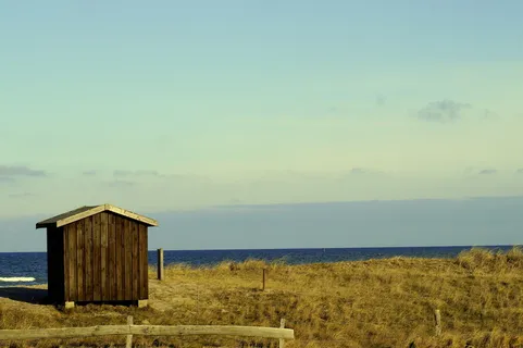 小屋，布德，海，水，天空，波罗的海，海滩，海岸
