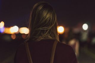 夏季, 节日, 灯, 女孩, 夏季节日, 散景, 音乐节, 后视图