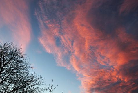 芬兰，埃斯波，冬天，日落，和谐，天空，史诗，云天