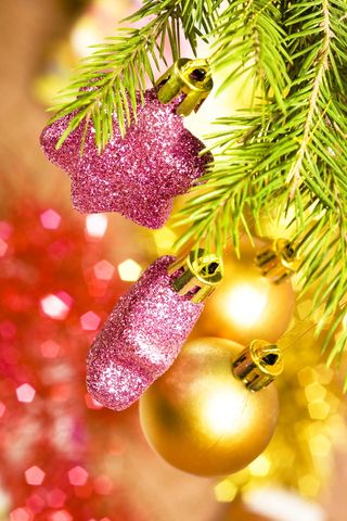 背景, 球, 摆设, 蓝色, 模糊, 光明, 庆祝活动, 圣诞节