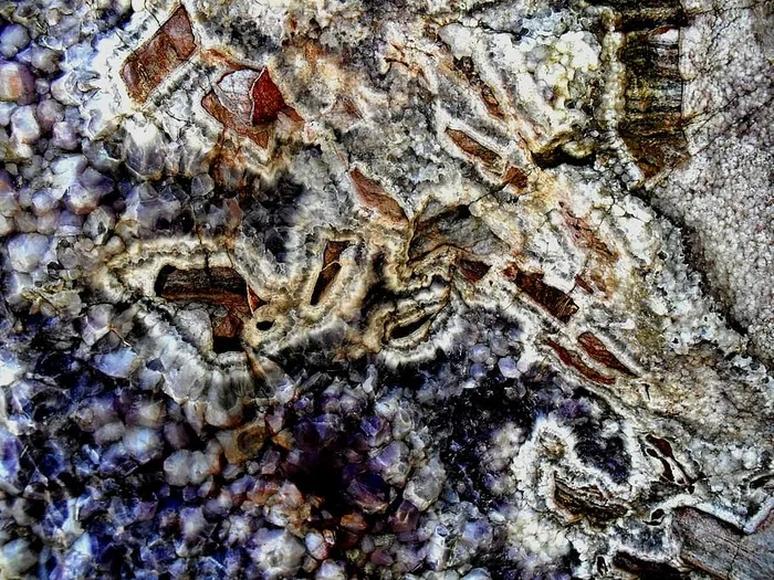 灰色、紫色、晶洞、半宝石、玛瑙、砾岩、红色、玛瑙砾岩