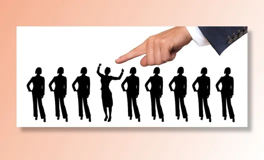 剪影，九，女性插图，商业，员工，人力资源总监，选拔，候选人