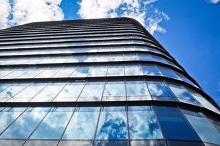 架构, 摩天大楼, 玻璃幕墙, 现代, 立面, 天空, 建设, 杜塞尔多夫