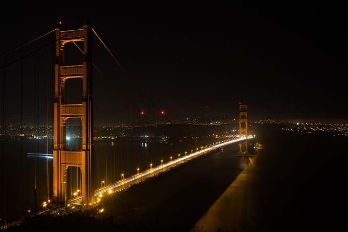 金门大桥，旧金山，美国，夜晚，黑暗，建筑，桥梁，城市