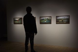 瑞典, 诺尔雪平, 艺术, 展览, 盯着, 0bserve, 站在, 图片框