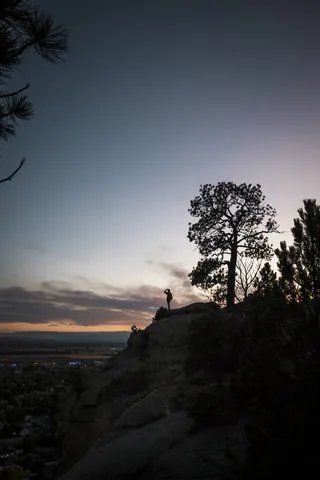 美国，比林斯，日落，天空，树，人，城市，云