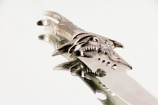 把手，装饰品，武器，刀，战斗，白色背景，金属，摄影棚拍摄