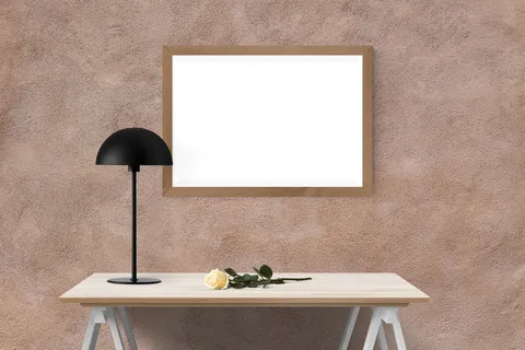 黑色、台灯、棕色、木制、海报、墙壁、实物模型、内部