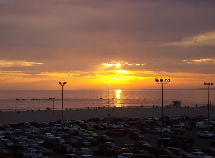 日落，海滩，小夜总会，海滩日落，海洋，天空，水，度假