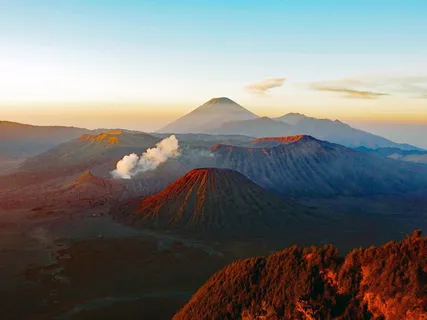 航空、摄影、山脉、蓝色、天空、火山、印尼、自然 航空、摄影、山脉、蓝色、天空、火山、印尼、自然
