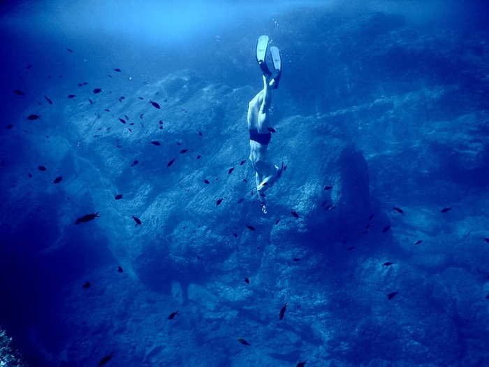 海，海洋，蓝色，水，自然，水下，人，人