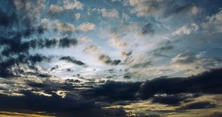 灰色，云，天空，日落，黑暗，天空，自然，云天