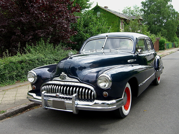 黑色，经典，汽车，公路，汽车，美国汽车，别克8，1947年