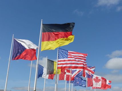 旗帜，allliés，登陆，诺曼底，d日，6月44日，纪念，致敬