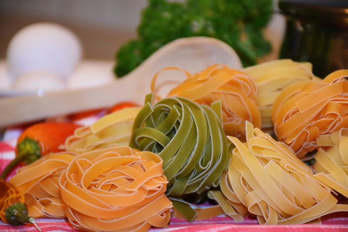各种面食的特写镜头