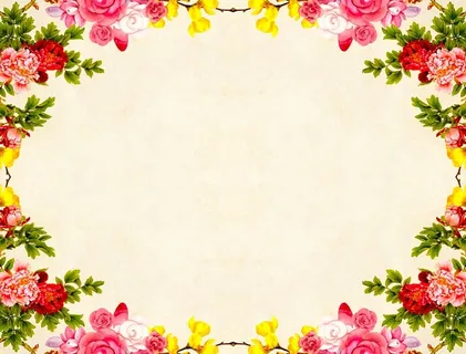 花的框架环绕着背景的中心。
