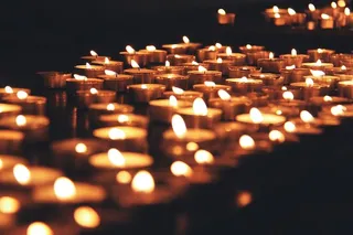 圣诞节蜡烛特写镜头