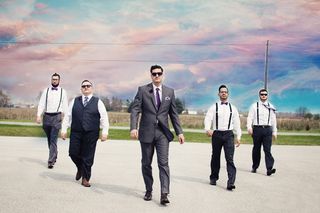 结婚，散步，风暴，新郎，婚礼，单身派对，蓝天，天空