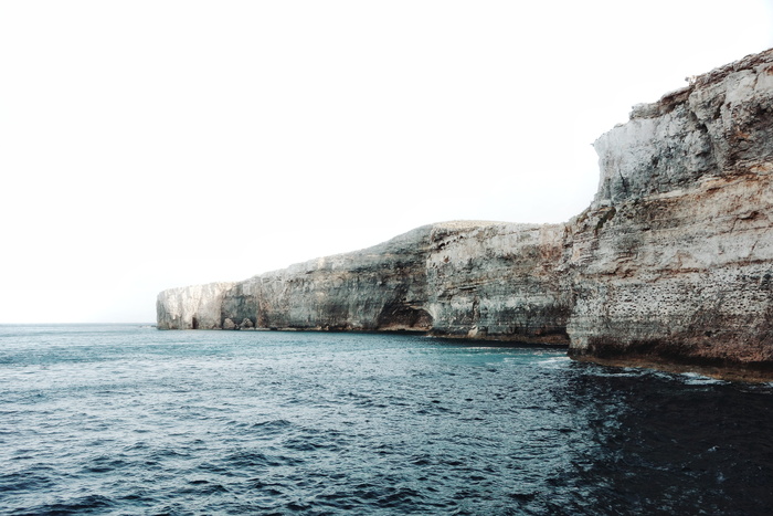 马耳他，海洋，悬崖，岩石，乘船旅行，风景，自然，极简