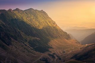 空中，风景，道路，旁边，山，自然，风景，云