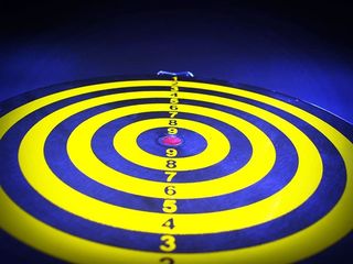 圆形、蓝色、白色、飞镖板插图、准确性、成就、成就、目标