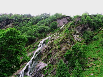 爱尔兰，威克洛郡，山，天，美，草，瀑布，树