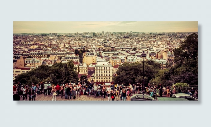 法国，巴黎，巴雷骑士街35号，圣心教堂，全景，城市景观，建筑，建筑