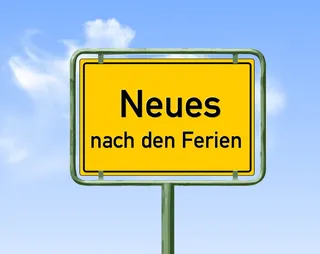 城镇标志，假期，夏季，假期，德国，学校，学习，黄色